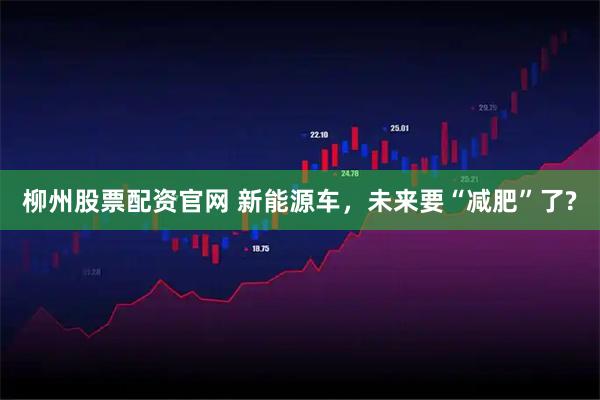 柳州股票配资官网 新能源车，未来要“减肥”了?